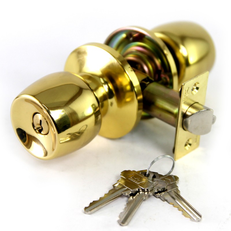 Dorma Entrance Tubular Knob Lockset TA1 Demen Finishes US3 Standard Polished Brass
